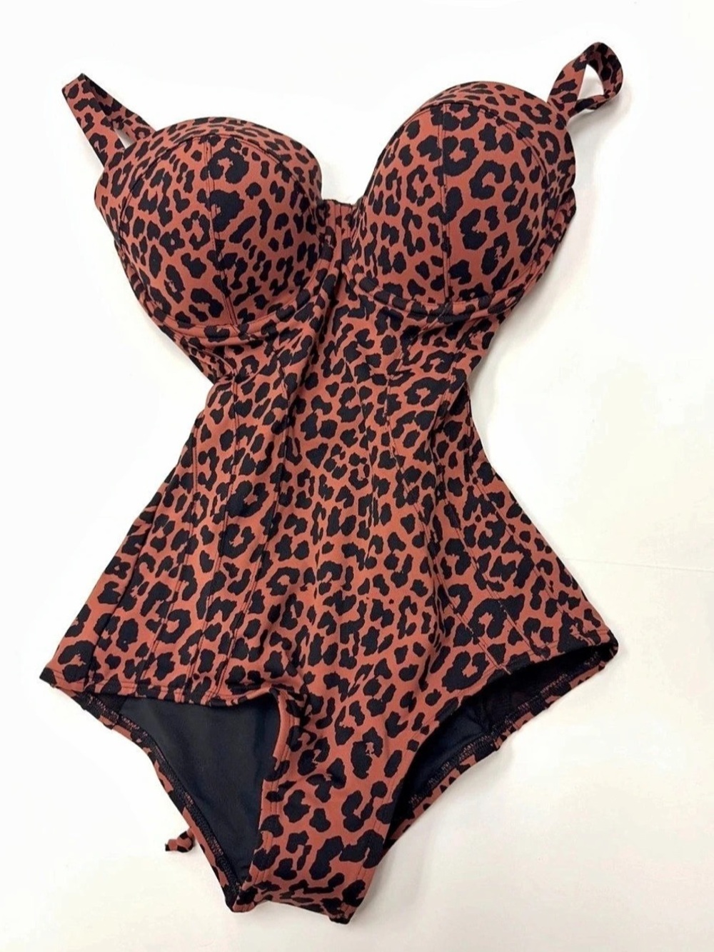 TA3 LUSHY HIPSTER ONE PIECE SWIMSUIT LEOPARD PADDED 
REG/LONG J/K NEW Modern Leo
